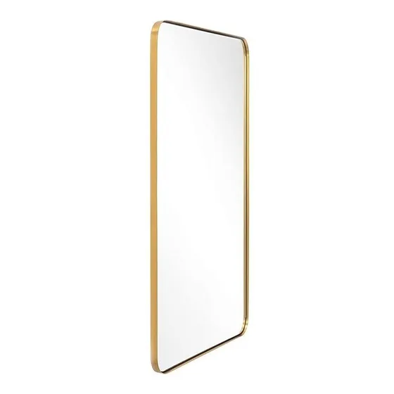Espelho Retangular Com Moldura Metal 200x100 Grande Luxuoso Moldura Dourado