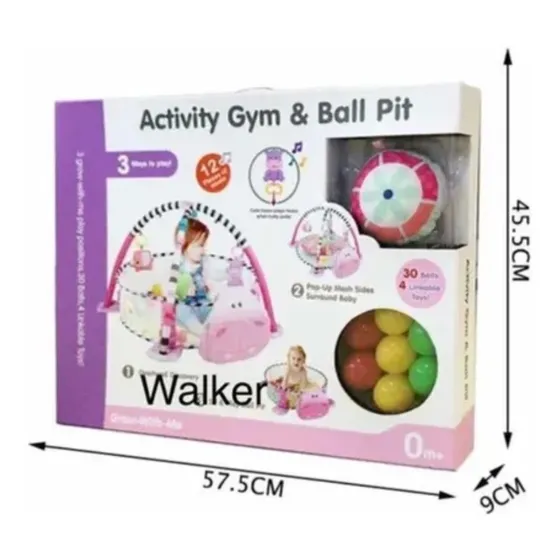 Gimnasio Bebe Hipopótamo + 30 Pelotas Corral Accesorios