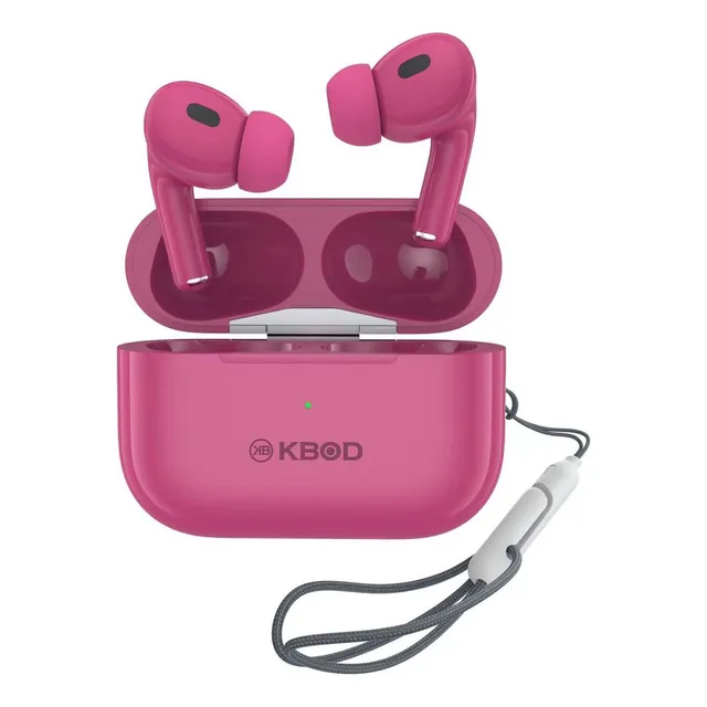 Audífono Inalámbrico Bluetooth V5.4 Kbod Tws C4 Con Estuche De Carga Y Micrófono Color Fucsia
