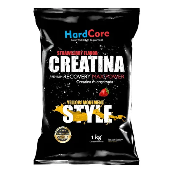 Suplemento en polvo Hardcore Nutrition Creatina sabor frutilla x 1kg