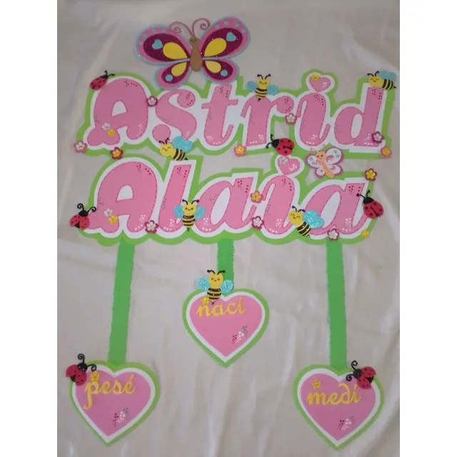 Banner Decorado En Foami Bienvenida De Niña Foami Decorado