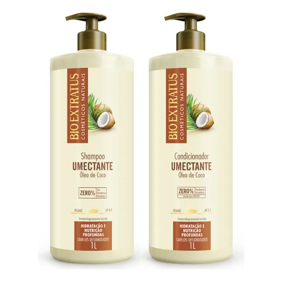 Kit Shampoo E Condicionador Umectante Coco Bio Extratus - 1l