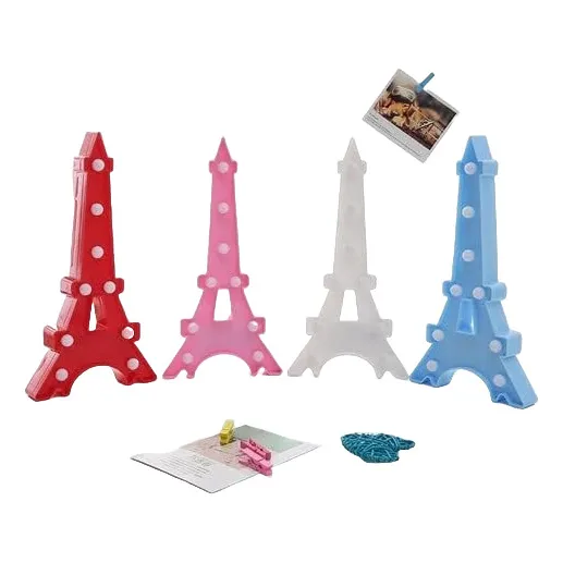 Lampara Led Torre Eiffel Pilas Diseño Vintage Luz Velador 