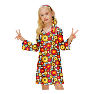 Vestido Hippie De Los 60 Años 70 Y 60 Vestidos Gogo Groovy D Vestido Hippie De Los 60 Años 70 Y 60 Vestidos Gogo Groovy D