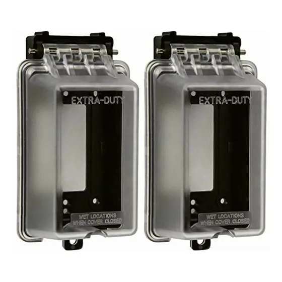 Enerlites Outdoor Outlet Cover Extra-duty In-use