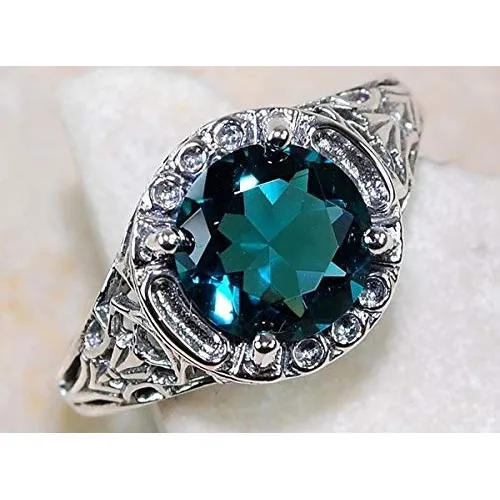 Anillo Plata Ley 925 Piedra Preciosa Zafiro Para Novia Color