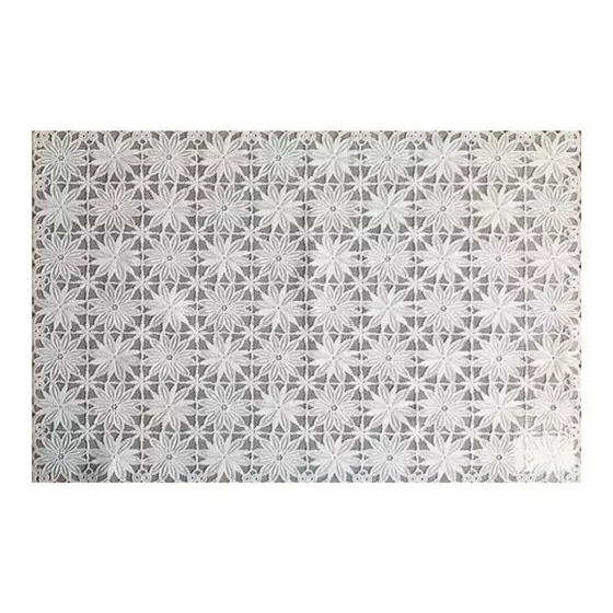 Toalha De Geladeira Pvc Rendado Total De 04 Unidades Cor Branco Flores Grandes