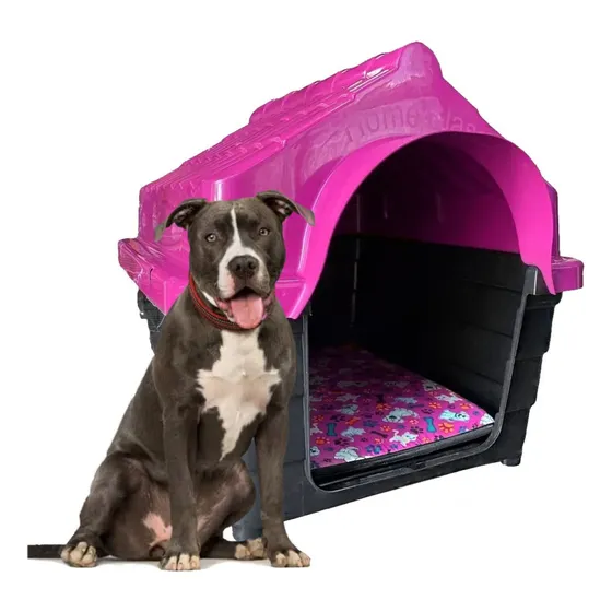Casinha Plastica Cachorro Numero 6 Cor Rosa