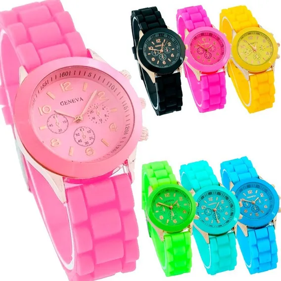 Reloj De Silicona De Marca Geneva Para Mujer.