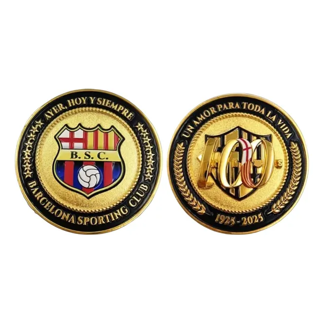 Medalla Oficial Centenario Barcelona  Dorada Esmaltada