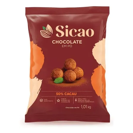 Chocolate Em Pó 50% Cacau 1,01kg Sicao