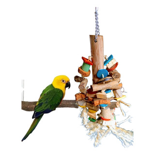 Juguete Colgante Jaula De Aves Loros Pericos Percha Madera Juguete Colgante Jaula De Aves Loros Pericos Percha Madera