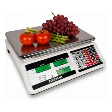 Báscula Comercial Digital Recargable 40kg Pantalla Lcd Blanco