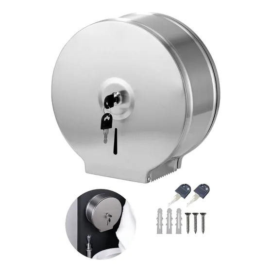 Dispensador Papel Higienico Jumbo Industrial Acero Inox