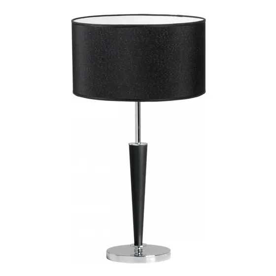 Lampara De Mesa Luz Moderna Acero Led Living Dormitorio Lds Estructura Cromado/negro Pantalla Negra