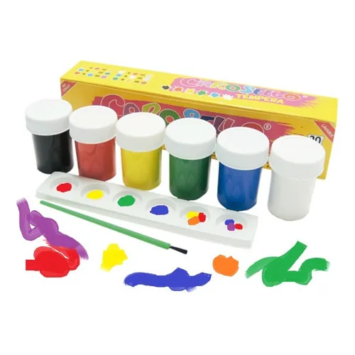 Temperas Escolares X 6unds Colores Carosello