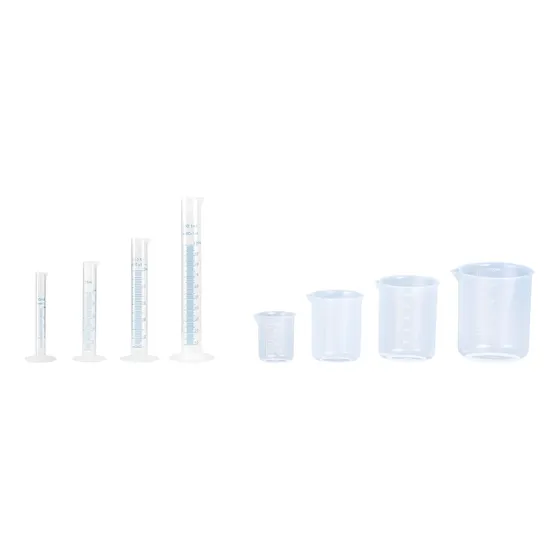 Kit 4 Probetas 10-25-50-100 Ml + 4 Vasos 50-150-250-500 Ml