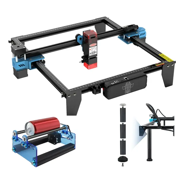 Impressora Corte Laser Cnc80w 30cm + Rolo Rotativo + Pés