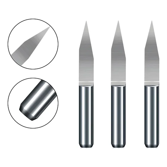 5x Fresa V Carving 30°x0.1mm Cnc Router Metal Duro Gravação