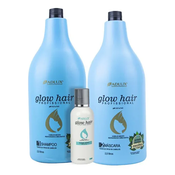 Kit Hidratação 2,5 Litros + Termo Ativo Glow Hair 3 Passos