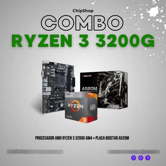 Combo Tarjeta Madre Biostar Am4 Procesador Ryzen 3 3200g