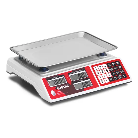 Báscula Electrónica Vinson 40 Kg Vins40 Rhino Color Rojo