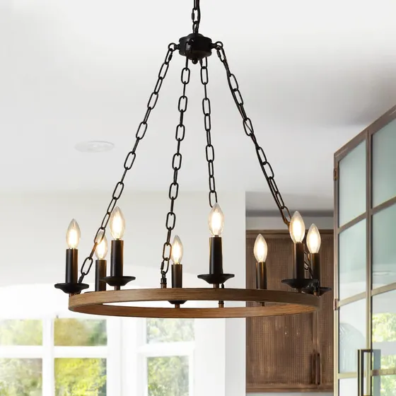 Hongren Candelabro Redondo Industrial 8 Luz Para Casa Campo