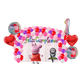 Kit De Decoracion Fiesta De Cumpleaños Globos Peppa Pig 80pz Kit De Decoracion Fiesta De Cumpleaños Globos Peppa Pig 80pz