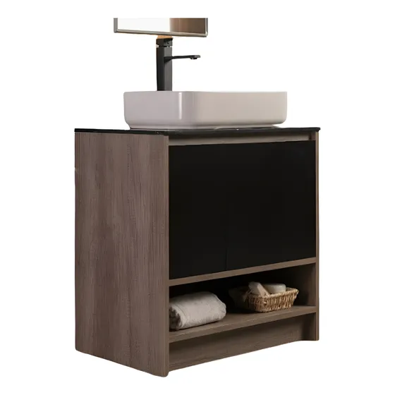 Vanitory Zedra  Classic Legno Girono Frente Negro 70cm Zedra