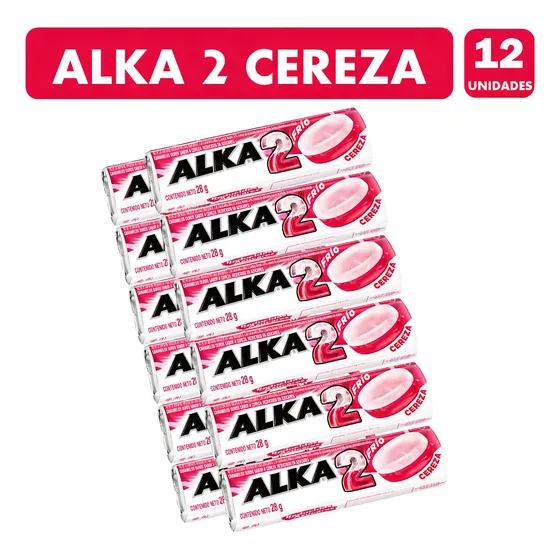 Alka 2- Caramelos Con Sabor A Cereza (caja Con 12 Unidades)