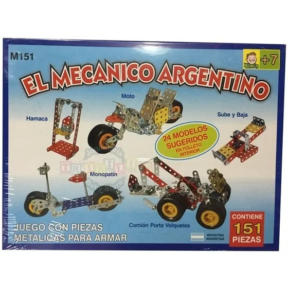 El Mecanico Argentino Todo Metal 151 Pz T/ Mecano Para Armar