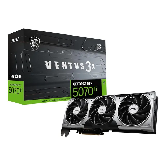 Tarjeta De Video Msi Rtx 5070 Ti Ventus 3x Oc 16gb Gddr7