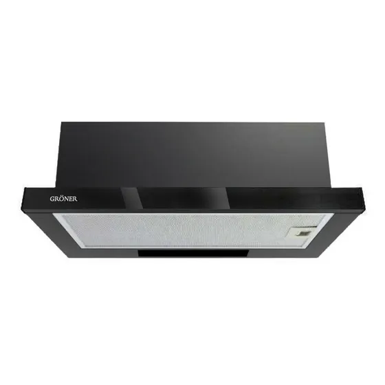 Campana Cocina Telescópica Gröner Black Glass 60 Cm Color Negro