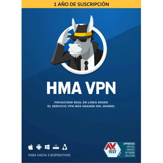 Hma Pro Vpn - 1 Año - 5 Equipos - Digital - Hma By Avast