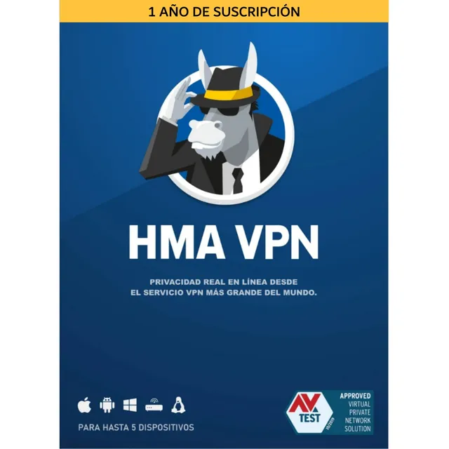 Hma Pro Vpn - 1 Año - 5 Equipos - Digital - Hma By Avast