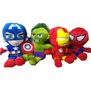 Combo Avengers Peluche X4 America Araña Hulk Iron Man 25cm Combo Avengers Peluche X4 America Araña Hulk Iron Man 25cm