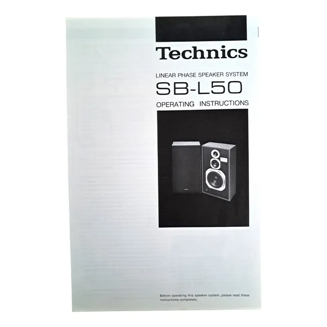 Manual Nuevo De Bafles Technics Sb-l50 Japon En Olivos - Zwt Blanco