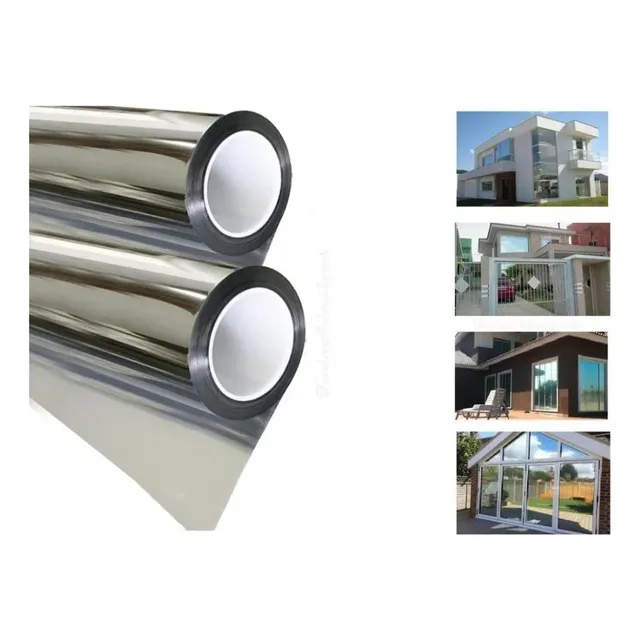 Bobina Adesiva Espelhada Prata 15m X 1 Metro Janela Porta