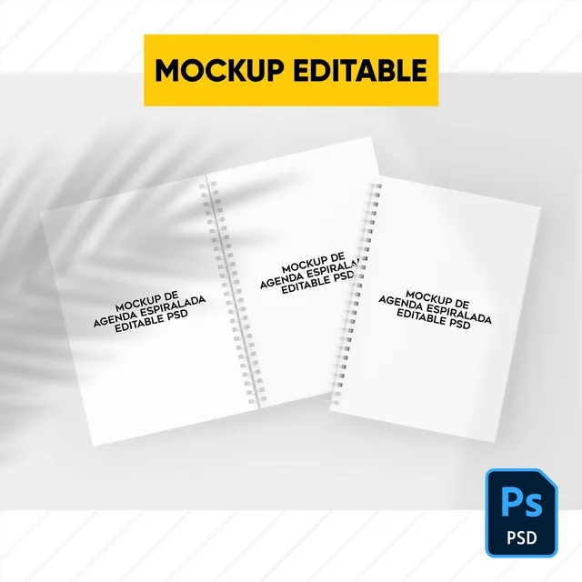 Mockup Agenda Espiralada Editable Photoshop Para Sublimación