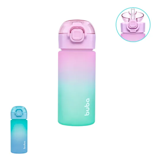Garrafa Infantil Passeio Antivazamento Com Canudo Buba 450ml