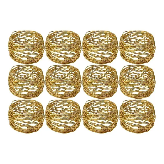 12pcs Servilletero Hecho Mano Malla Para Decoración Comedor