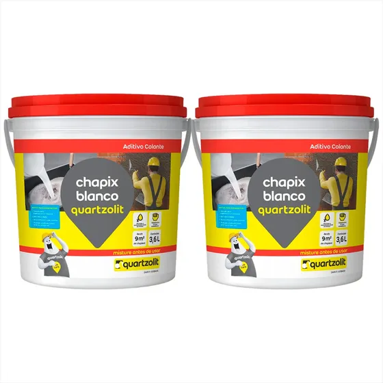2 Chapix Blanco 3,6l Quartzolit Aditivo Colante P/ Chapisco