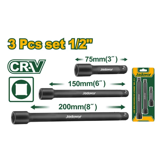 Kit De Extensiones De Impacto 3 6 Y 8 PuLG De  1/2 Jadever