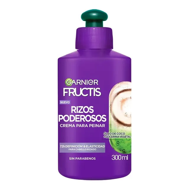 Crema Para Peinar Garnier Fructis Rizos Poderosos 300ml **