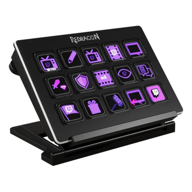 Streamdeck Redragon Streamcraft Ss550 Negro Botones Lcd Plugins Conexión USB