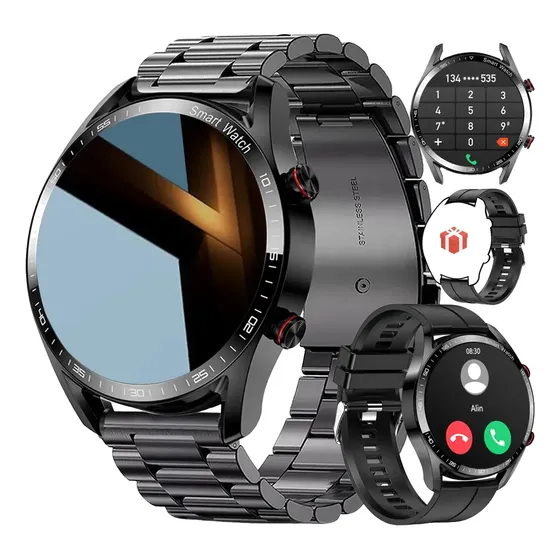 Relógio Inteligente Esportivo Masculino, Chamadas Bluetooth Preto Milanese