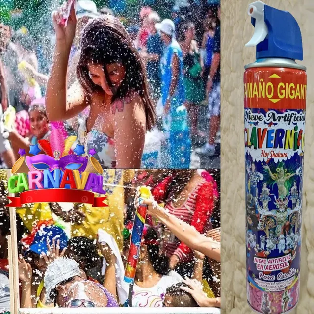 Espuma De Nieve Serpentina 500ml Fiestas Carnaval Hora Loca