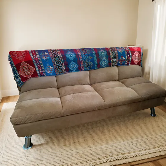 Sofa Cama 1 Plaza 1/2 Impecable Marrón Claro Liso