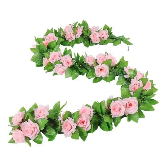 Enredaderas De Rosas Artificiales, Rosas Decoracion Color Rosa