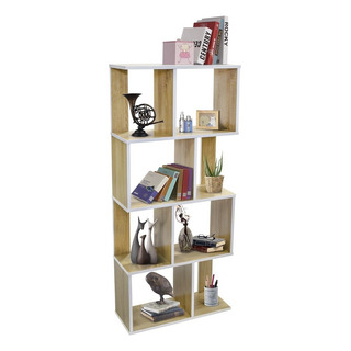 Librero Organizador Top Living Estilo Minimalista Moderno Con Estantes Abiertos Color Madera Marrón Claro Y Blanco Librero Organizador Top Living Estilo Minimalista Moderno Con Estantes Abiertos Color Madera Marrón Claro Y Blanco